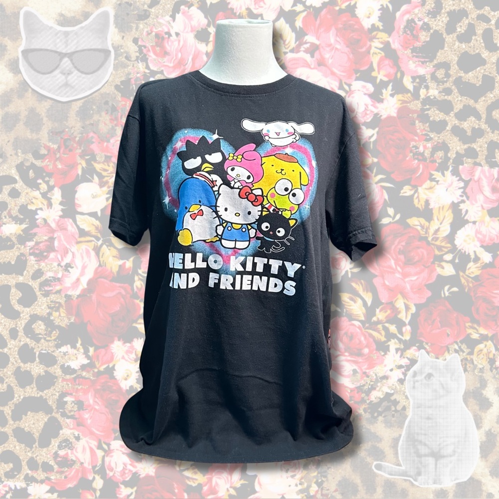 Hello Kitty and Friends Black Graphic T-Shirt